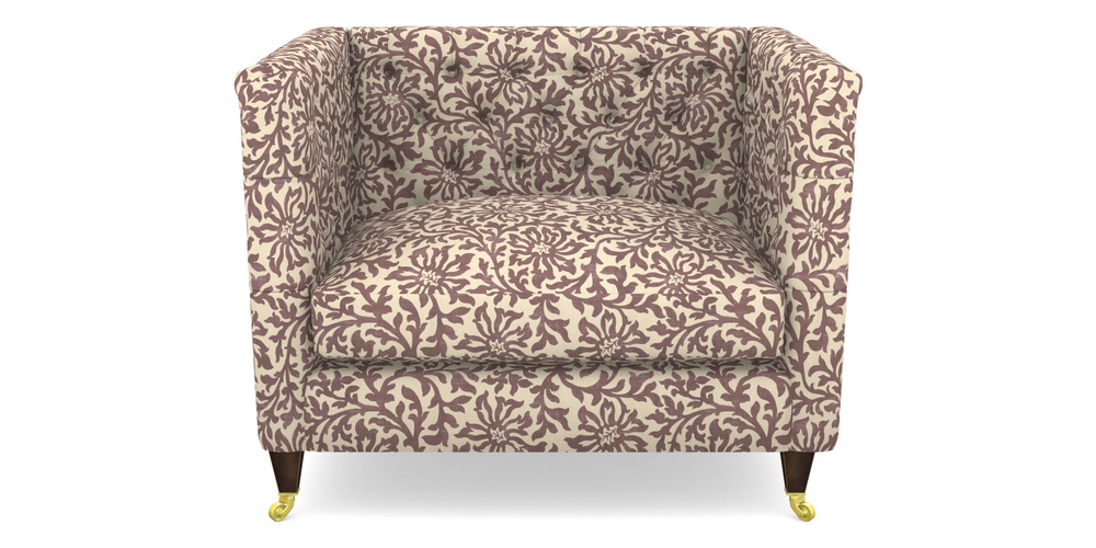 Product photograph of Holt Snuggler In V A Brompton Collection - Floral Scroll - Cacao from Sofas and Stuff Limited