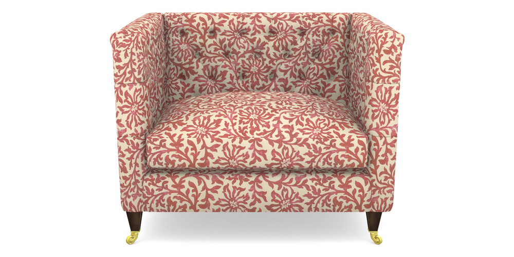 Product photograph of Holt Snuggler In V A Brompton Collection - Floral Scroll - Chilli from Sofas and Stuff Limited