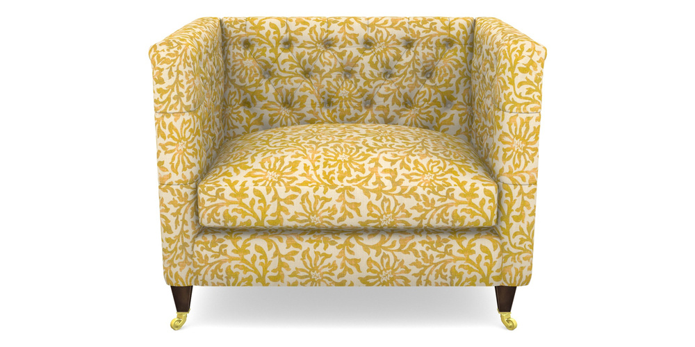 Product photograph of Holt Snuggler In V A Brompton Collection - Floral Scroll - Corn from Sofas and Stuff Limited