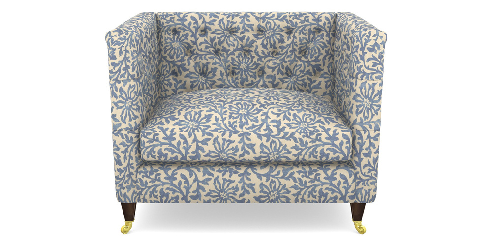 Product photograph of Holt Snuggler In V A Brompton Collection - Floral Scroll - Morning Blue from Sofas and Stuff Limited