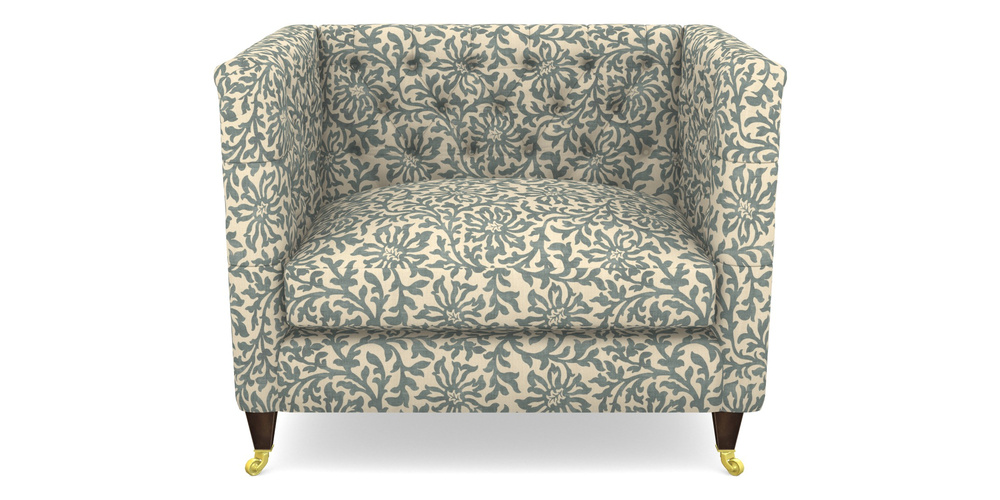 Product photograph of Holt Snuggler In V A Brompton Collection - Floral Scroll - Pebble from Sofas and Stuff Limited