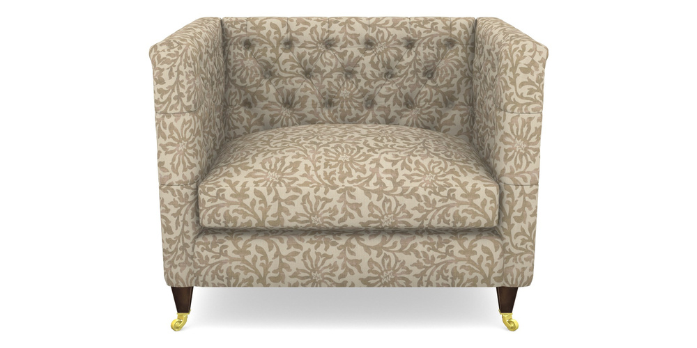 Product photograph of Holt Snuggler In V A Brompton Collection - Floral Scroll - Assam Tea from Sofas and Stuff Limited