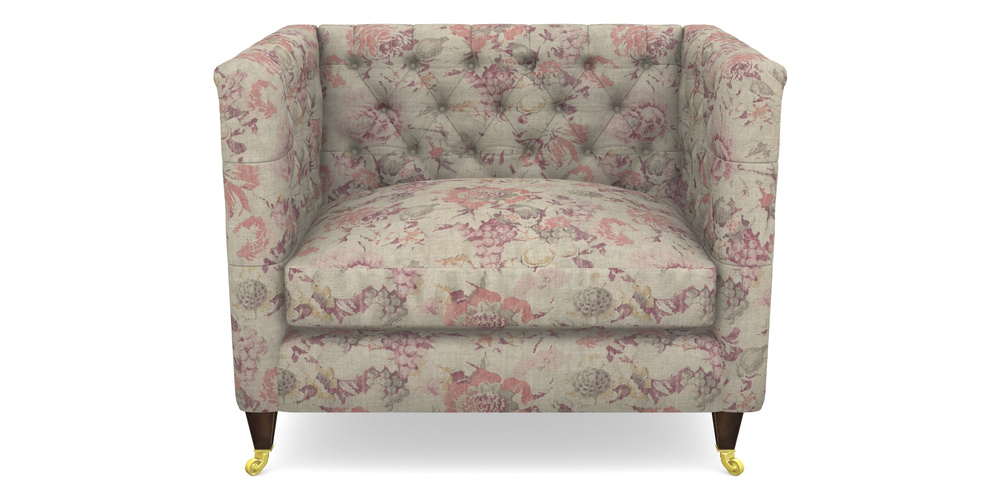 Product photograph of Holt Snuggler In Floral Linen - Faith Antique Sangria from Sofas and Stuff Limited