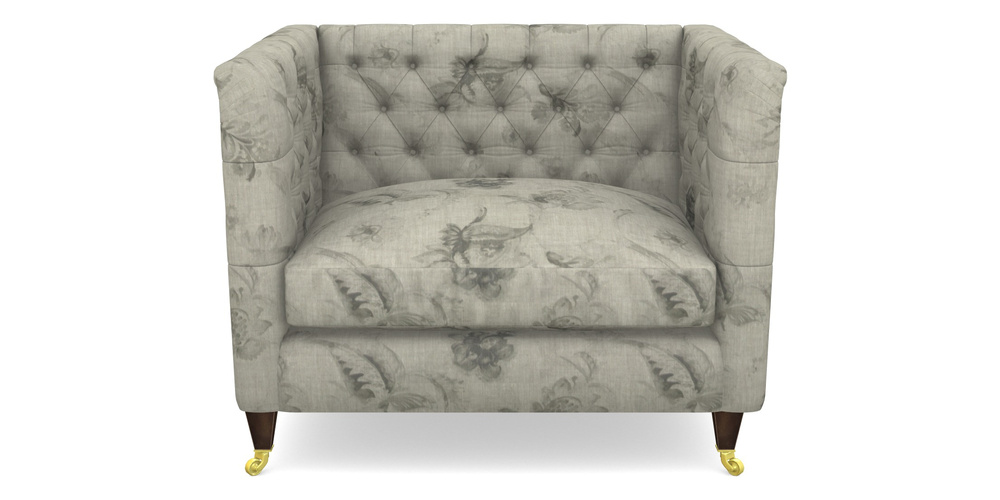 Product photograph of Holt Snuggler In Floral Linen - Lela Mystery Oat Sepia from Sofas and Stuff Limited