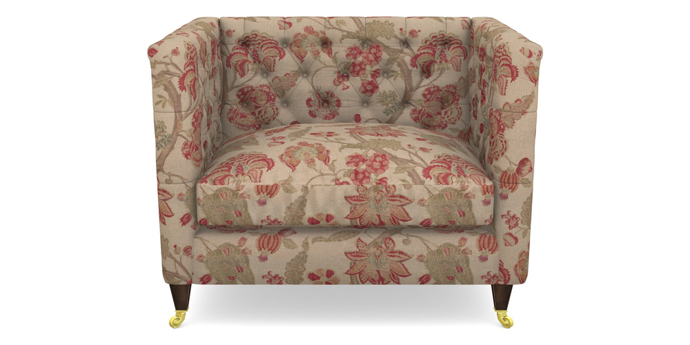 Product photograph of Holt Snuggler In Floral Linen - Indienne T Rosso from Sofas and Stuff Limited