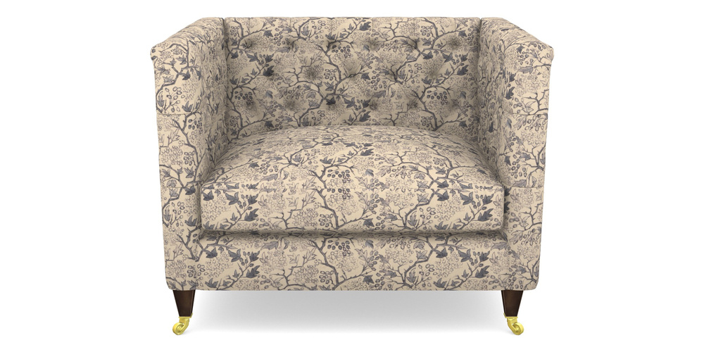 Product photograph of Holt Snuggler In Rhs Collection - Gertrude Jekyll Linen Cotton Blend - Navy from Sofas and Stuff Limited