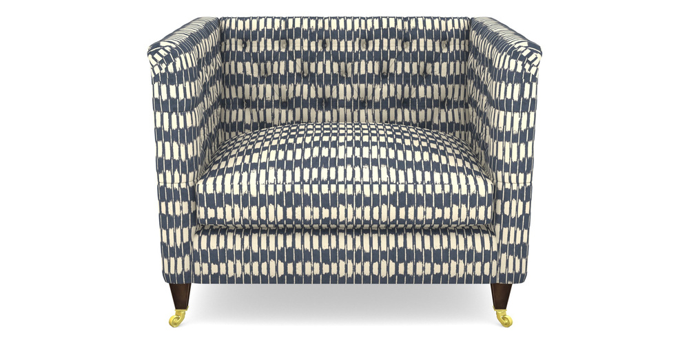 Product photograph of Holt Snuggler In V A Brompton Collection - Ikat - Midnight Blue from Sofas and Stuff Limited