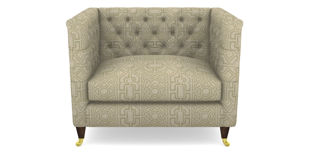 Product photograph of Holt Snuggler In Rhs Collection - Large Knot Garden Linen - Olive from Sofas and Stuff Limited