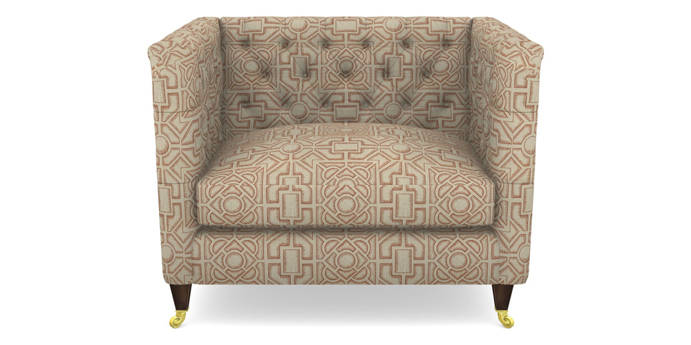 Product photograph of Holt Snuggler In Rhs Collection - Large Knot Garden Linen - Terracotta from Sofas and Stuff Limited