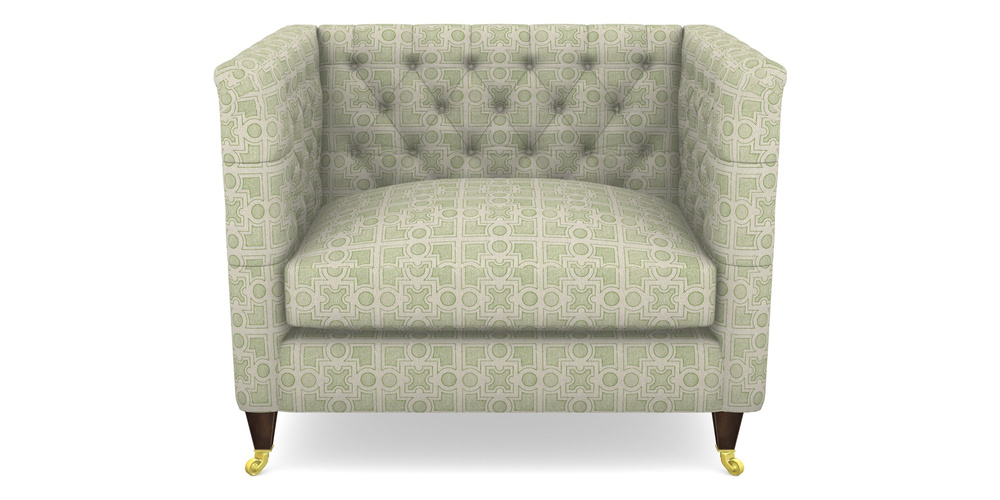 Product photograph of Holt Snuggler In Rhs Collection - Small Knot Garden Cotton Weave - Green from Sofas and Stuff Limited