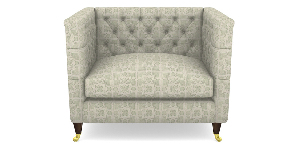 Product photograph of Holt Snuggler In Rhs Collection - Small Knot Garden Cotton Weave - Pistachio from Sofas and Stuff Limited