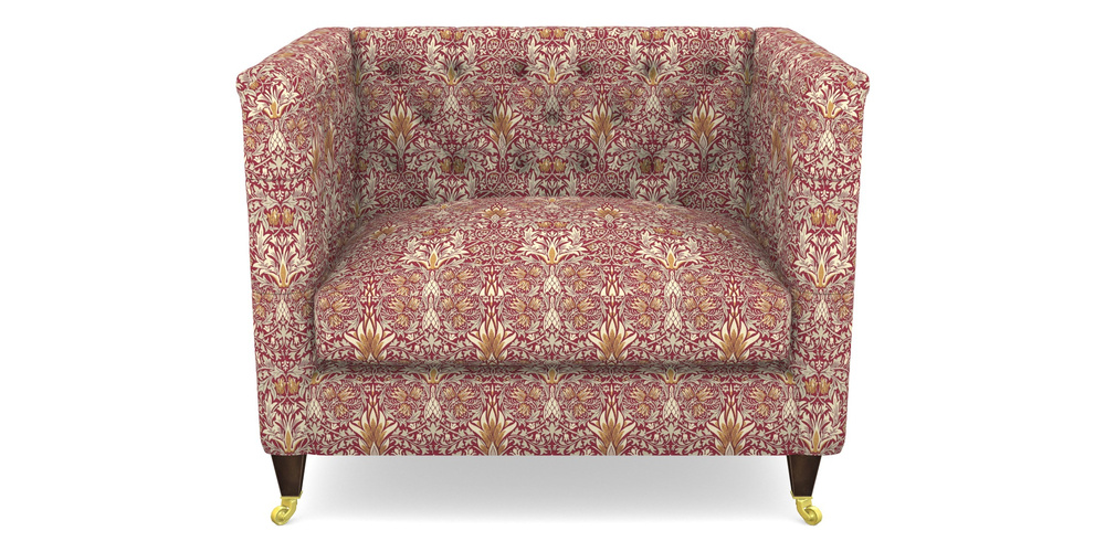 Product photograph of Holt Snuggler In William Morris Collection - Snakeshead - Claret Gold from Sofas and Stuff Limited