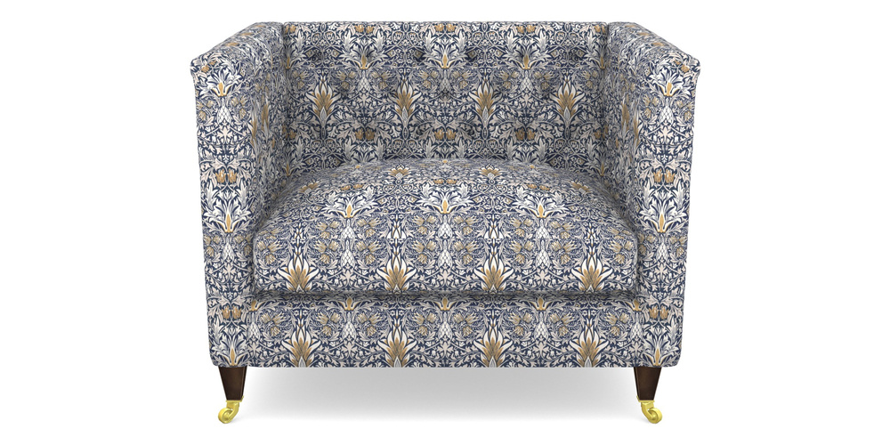 Product photograph of Holt Snuggler In William Morris Collection - Snakeshead - Indigo Hemp from Sofas and Stuff Limited