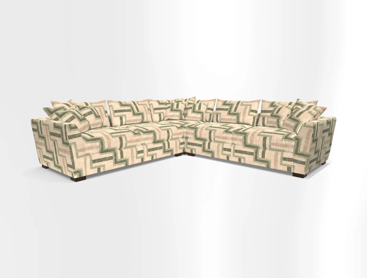 Hambledon Large Corner Group in Plain Two Tone Calico with Scatters in Cloth 22 Weaves