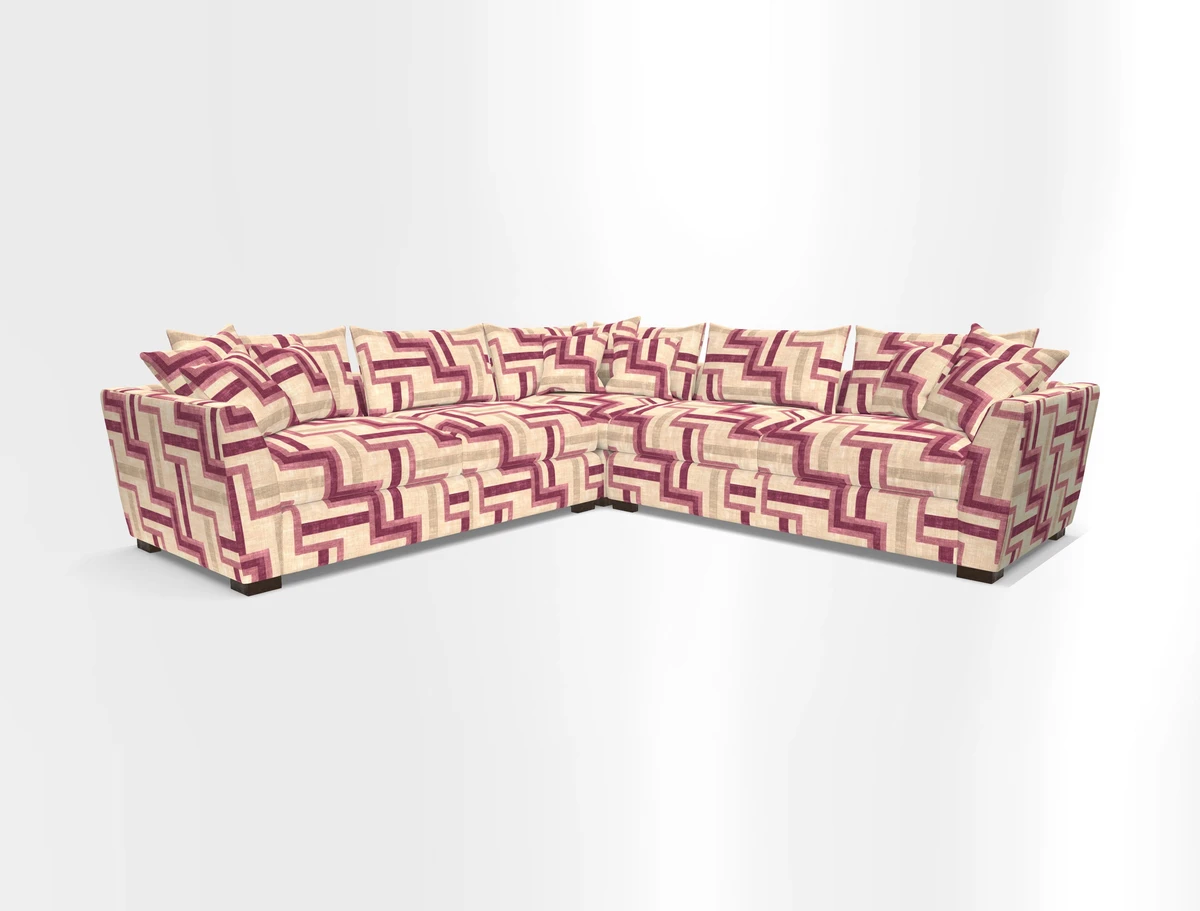 Hambledon Large Corner Group in Plain Two Tone Calico with Scatters in Cloth 22 Weaves