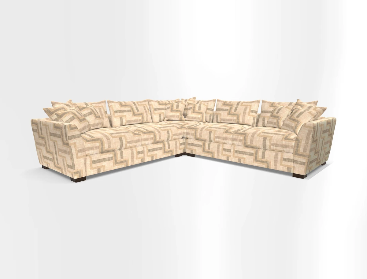 Hambledon Large Corner Group in Plain Two Tone Calico with Scatters in Cloth 22 Weaves