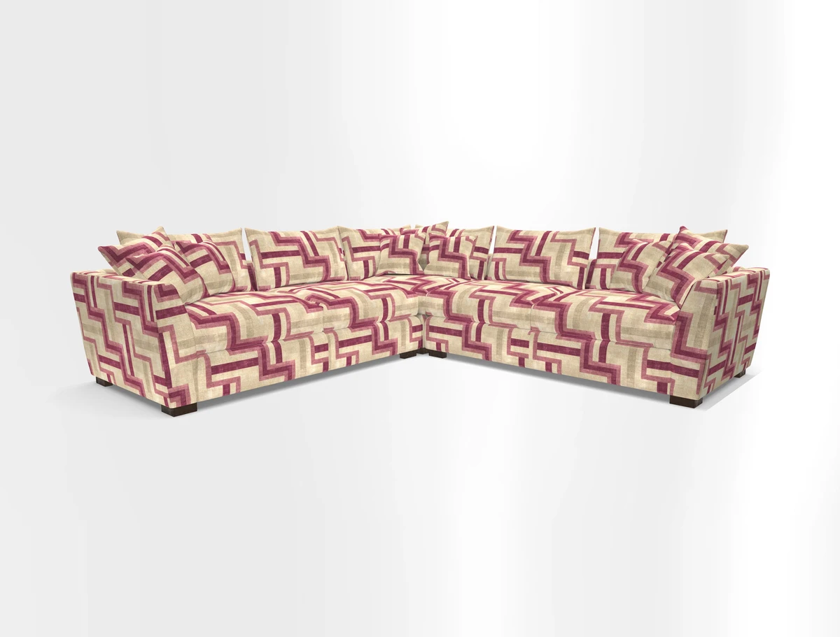 Hambledon Large Corner Group in Plain Two Tone Calico with Scatters in Cloth 22 Weaves