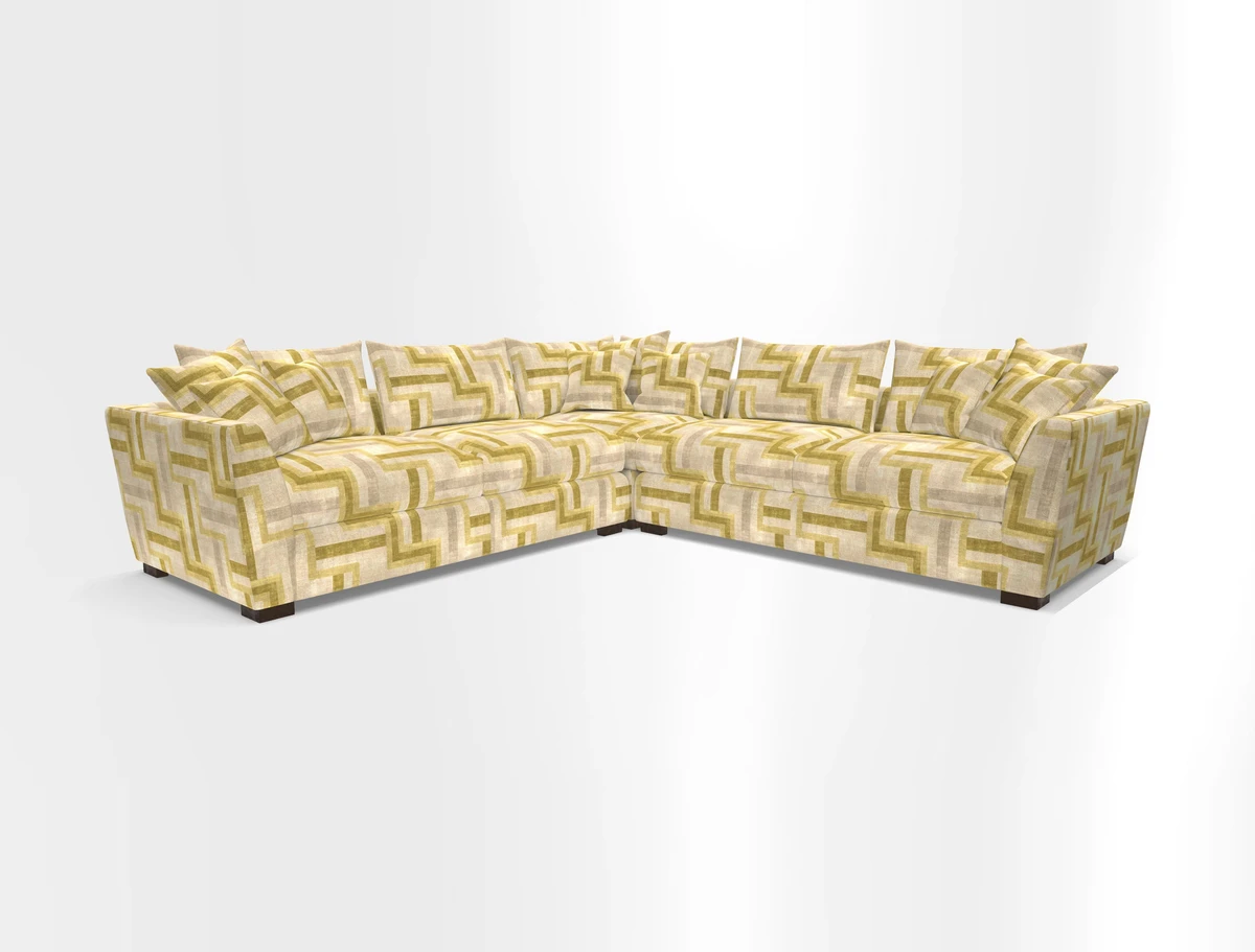 Hambledon Large Corner Group in Plain Two Tone Calico with Scatters in Cloth 22 Weaves