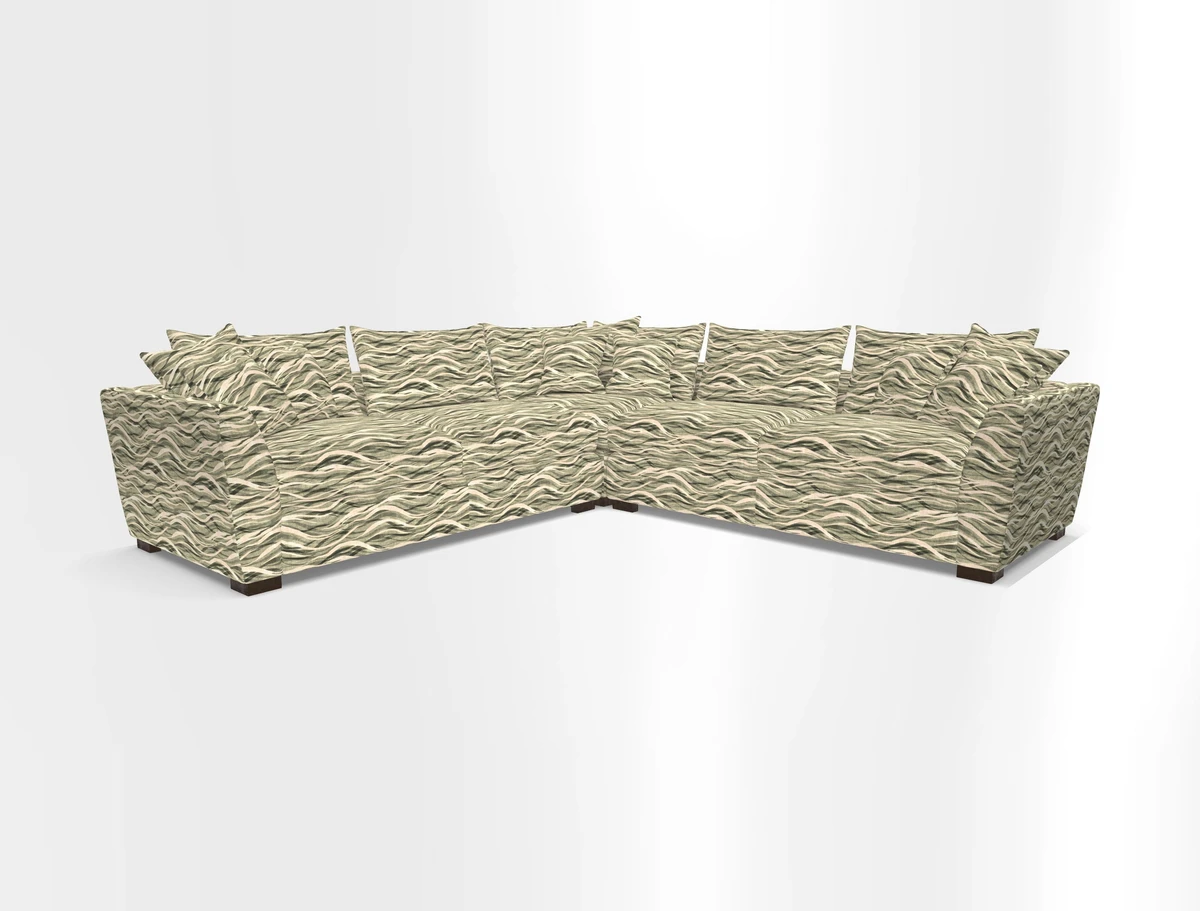Hambledon Large Corner Group in Plain Two Tone Calico with Scatters in Cloth 22 Weaves