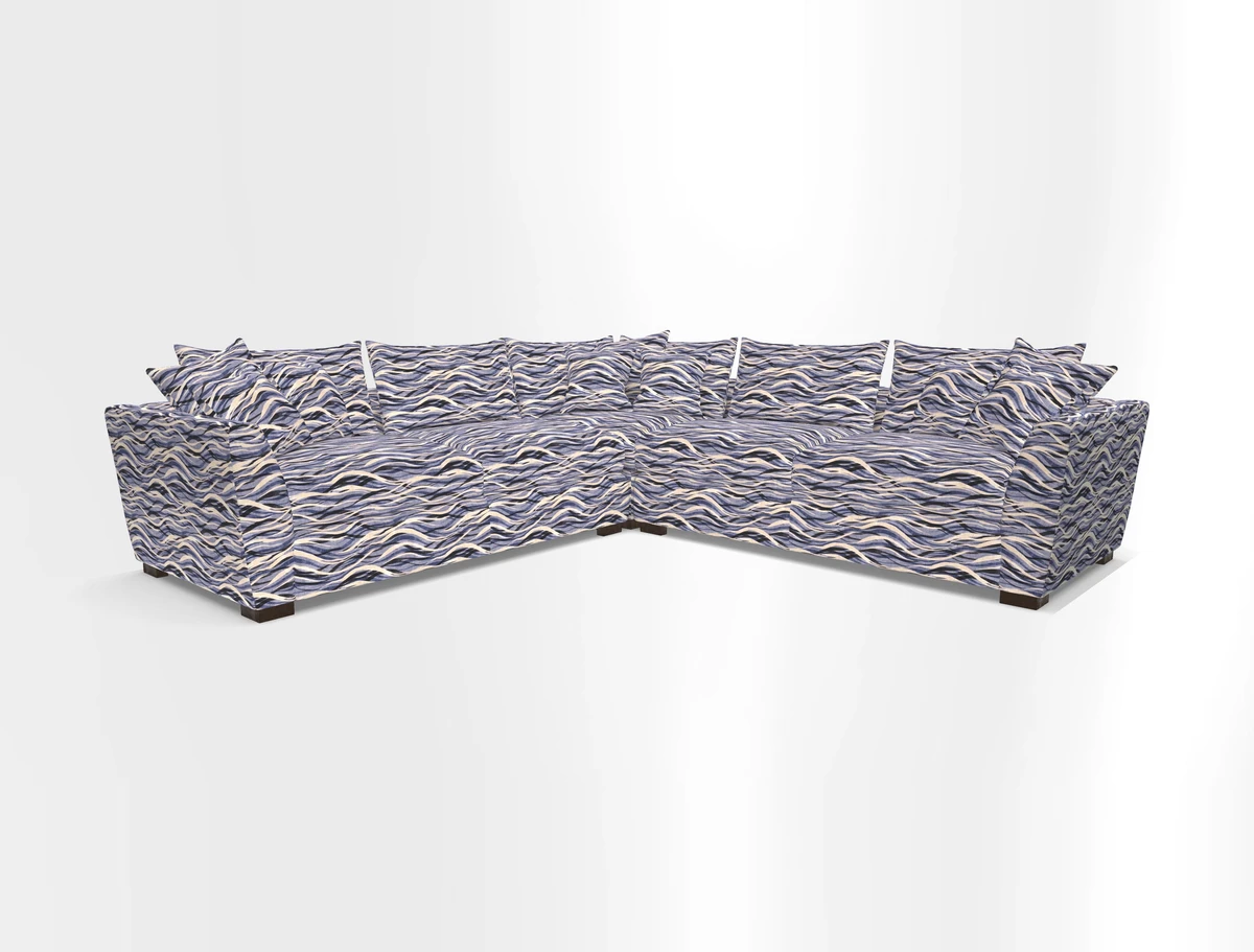 Hambledon Large Corner Group in Plain Two Tone Calico with Scatters in Cloth 22 Weaves
