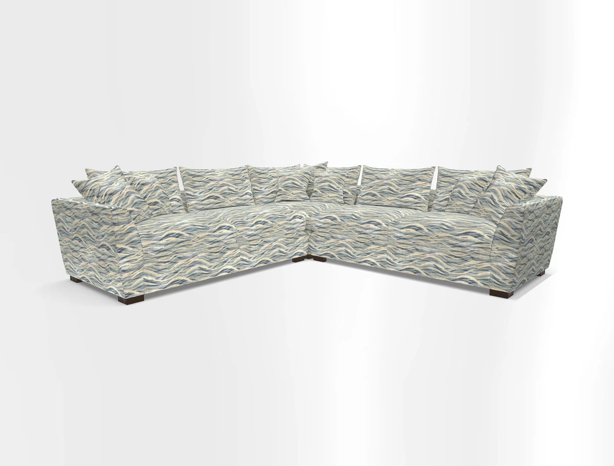 Hambledon Large Corner Group in Plain Two Tone Calico with Scatters in Cloth 22 Weaves