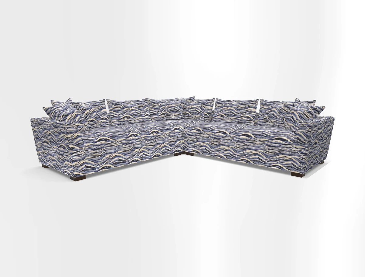 Hambledon Large Corner Group in Plain Two Tone Calico with Scatters in Cloth 22 Weaves