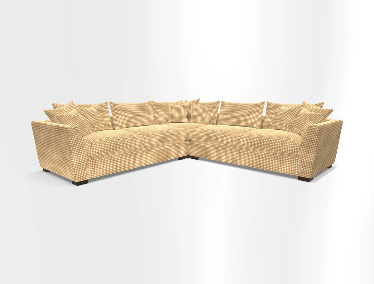 Hambledon Large Corner Group in Plain Two Tone Calico with Scatters in Cloth 22 Weaves