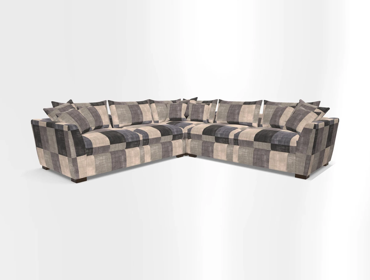 Hambledon Large Corner Group in Plain Two Tone Calico with Scatters in Cloth 22 Weaves
