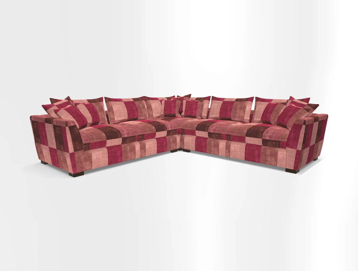 Hambledon Large Corner Group in Plain Two Tone Calico with Scatters in Cloth 22 Weaves