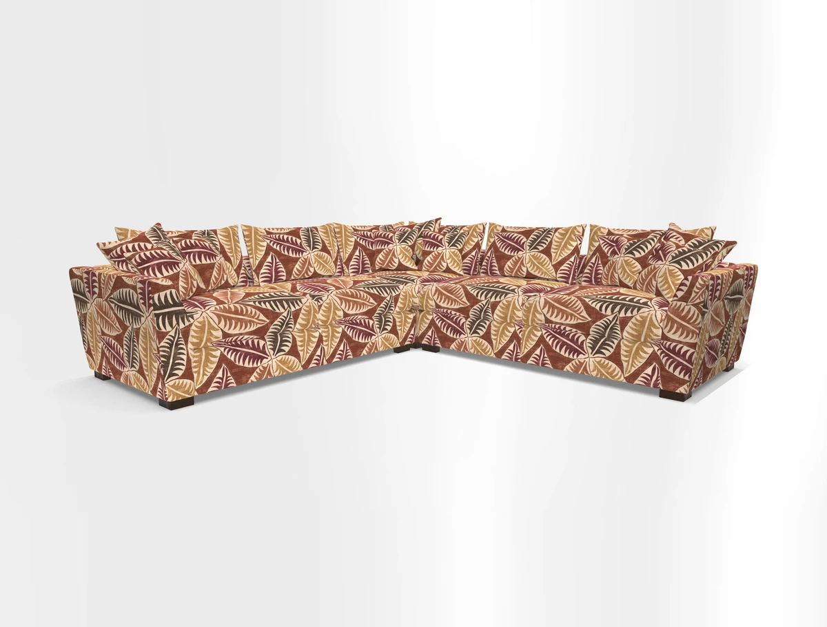 Hambledon Large Corner Group in Plain Two Tone Calico with Scatters in Cloth 22 Weaves