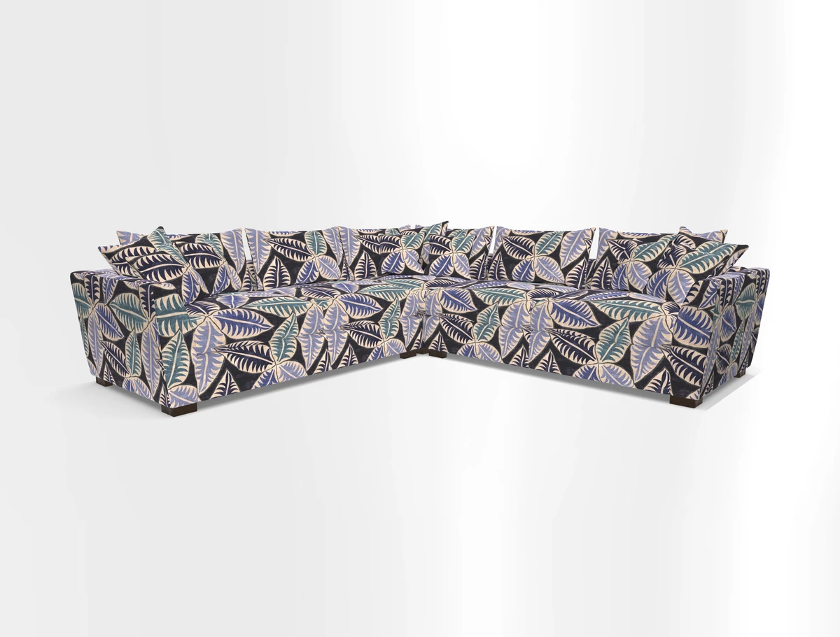 Hambledon Large Corner Group in Plain Two Tone Calico with Scatters in Cloth 22 Weaves