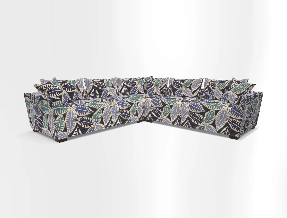 Hambledon Large Corner Group in Plain Two Tone Calico with Scatters in Cloth 22 Weaves