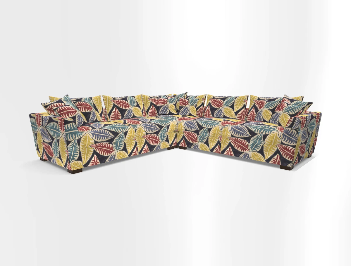 Hambledon Large Corner Group in Plain Two Tone Calico with Scatters in Cloth 22 Weaves