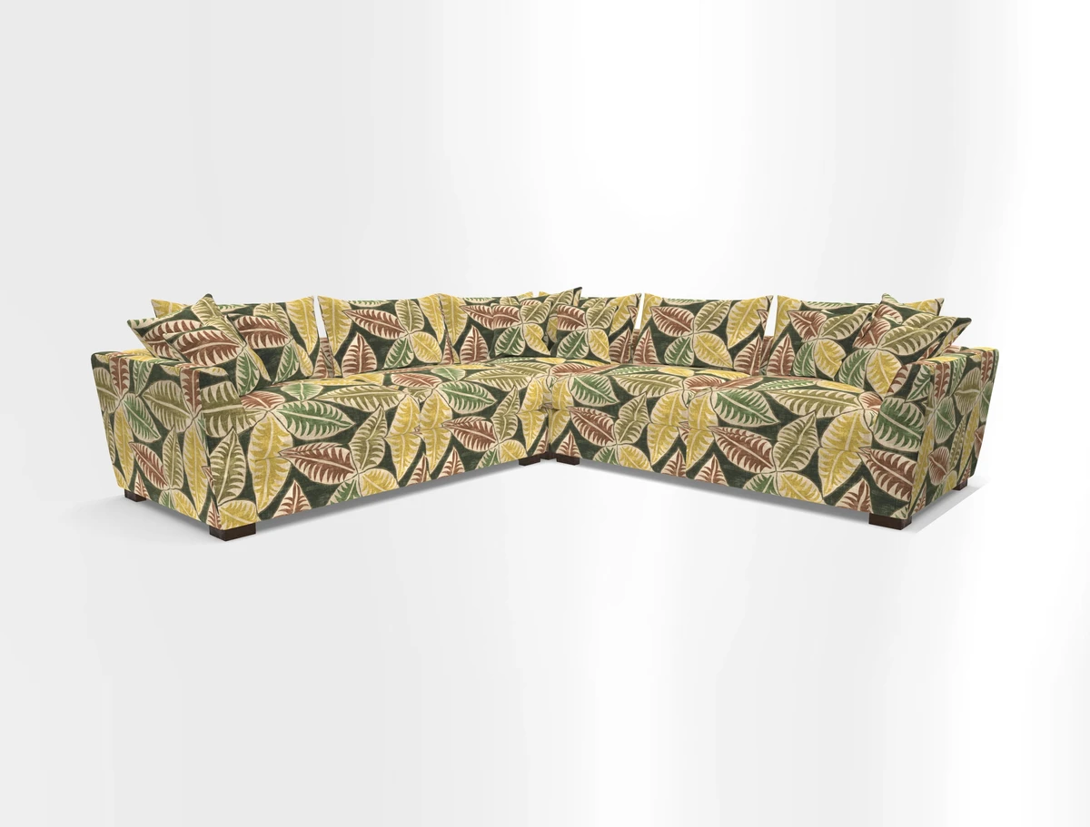 Hambledon Large Corner Group in Plain Two Tone Calico with Scatters in Cloth 22 Weaves