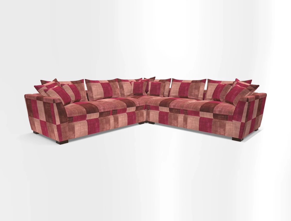 Hambledon Large Corner Group in Plain Two Tone Calico with Scatters in Cloth 22 Weaves