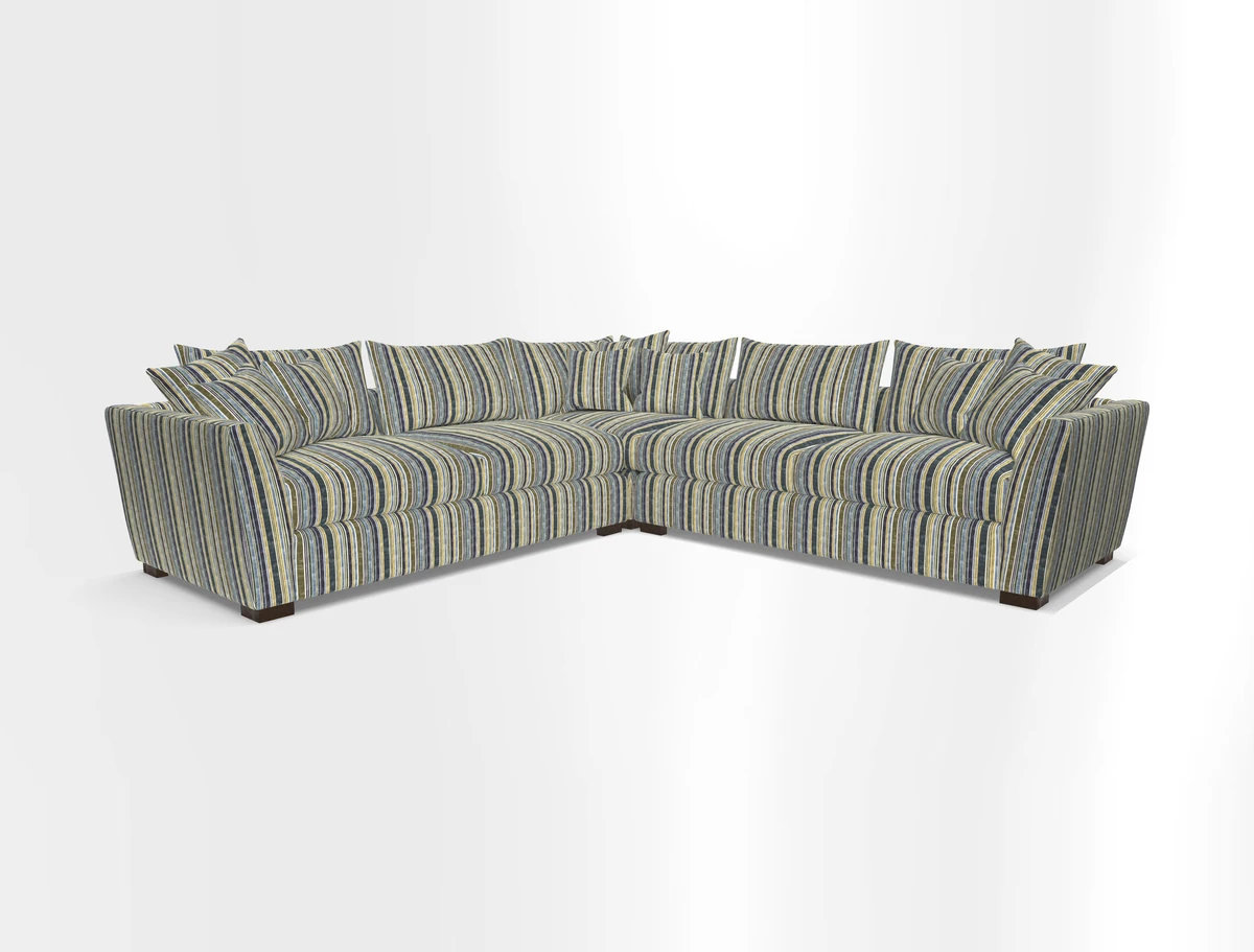 Hambledon Large Corner Group in Plain Two Tone Calico with Scatters in Cloth 22 Weaves
