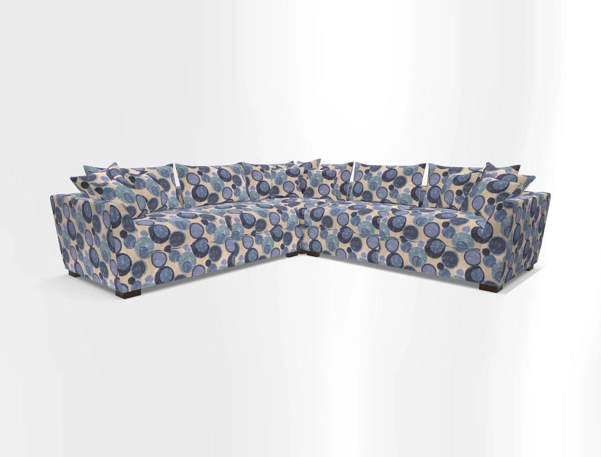 Hambledon Large Corner Group in Plain Two Tone Calico with Scatters in Cloth 22 Weaves