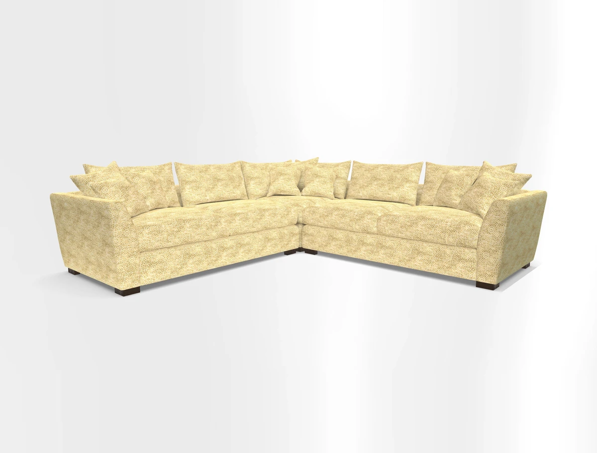 Hambledon Large Corner Group in Plain Two Tone Calico with Scatters in Cloth 22 Weaves