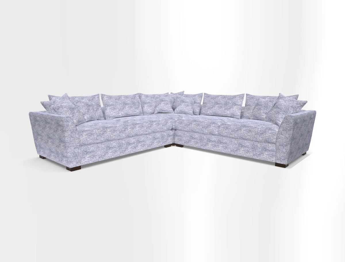 Hambledon Large Corner Group in Plain Two Tone Calico with Scatters in Cloth 22 Weaves