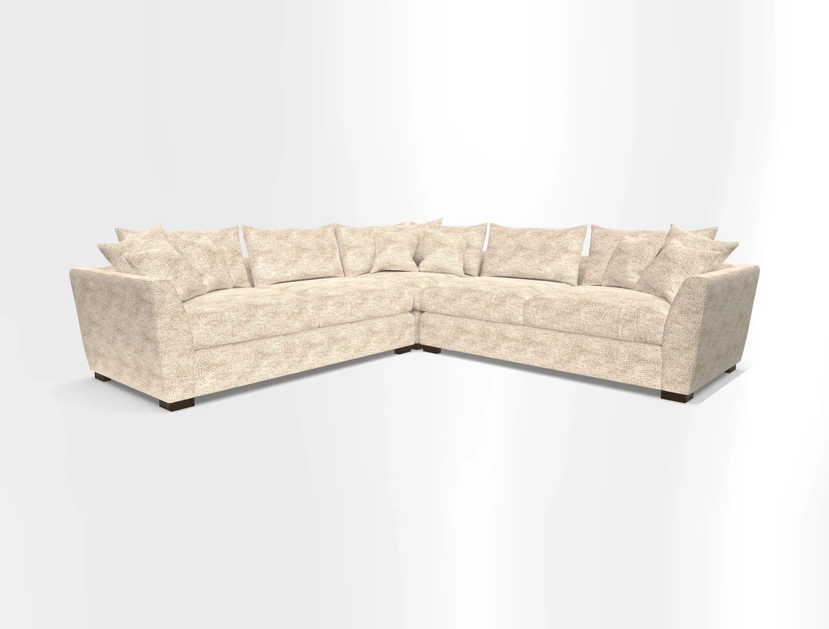 Hambledon Large Corner Group in Plain Two Tone Calico with Scatters in Cloth 22 Weaves