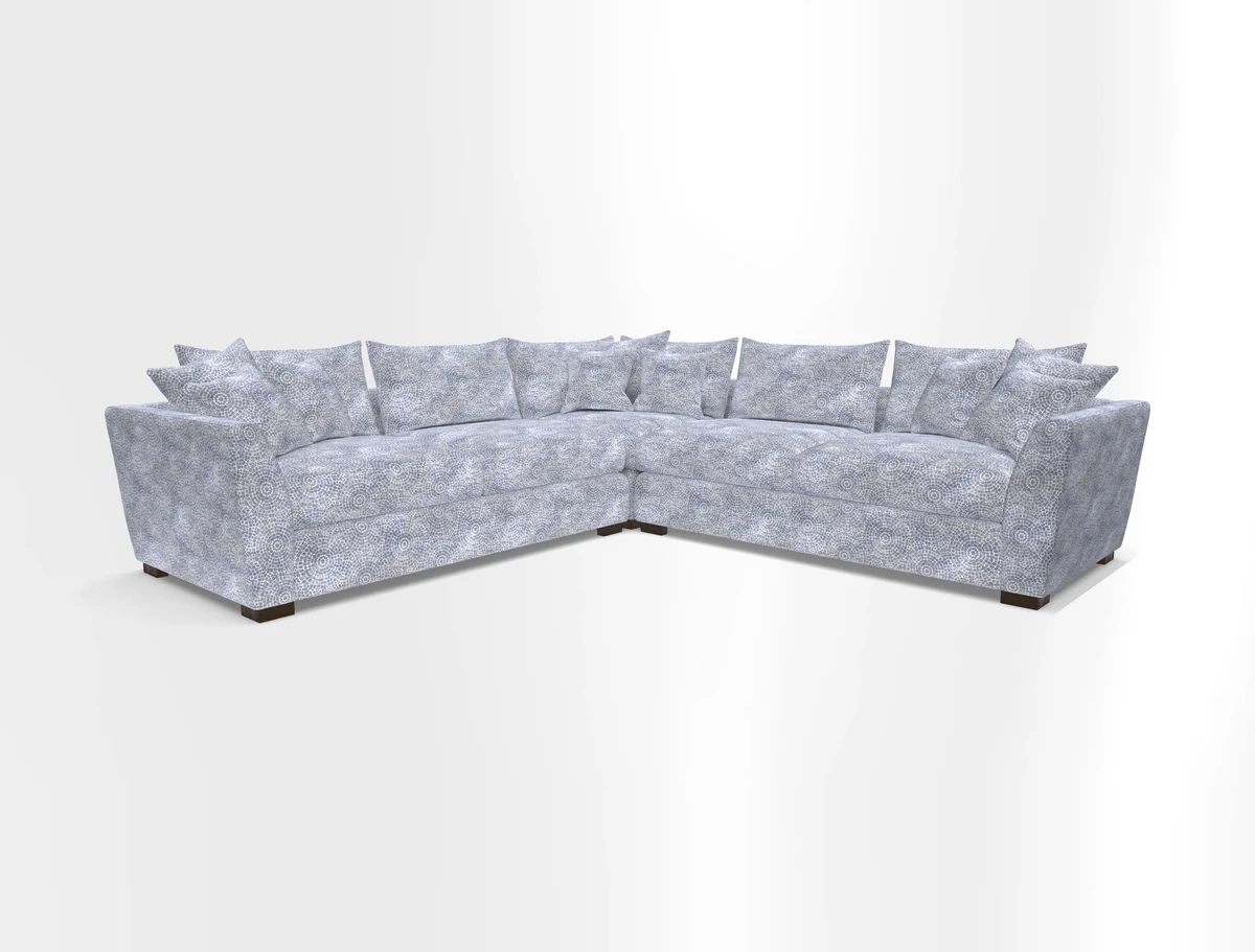 Hambledon Large Corner Group in Plain Two Tone Calico with Scatters in Cloth 22 Weaves