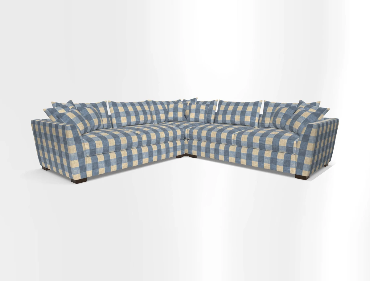 Hambledon Large Corner Group in Plain Two Tone Calico with Scatters in Cloth 22 Weaves