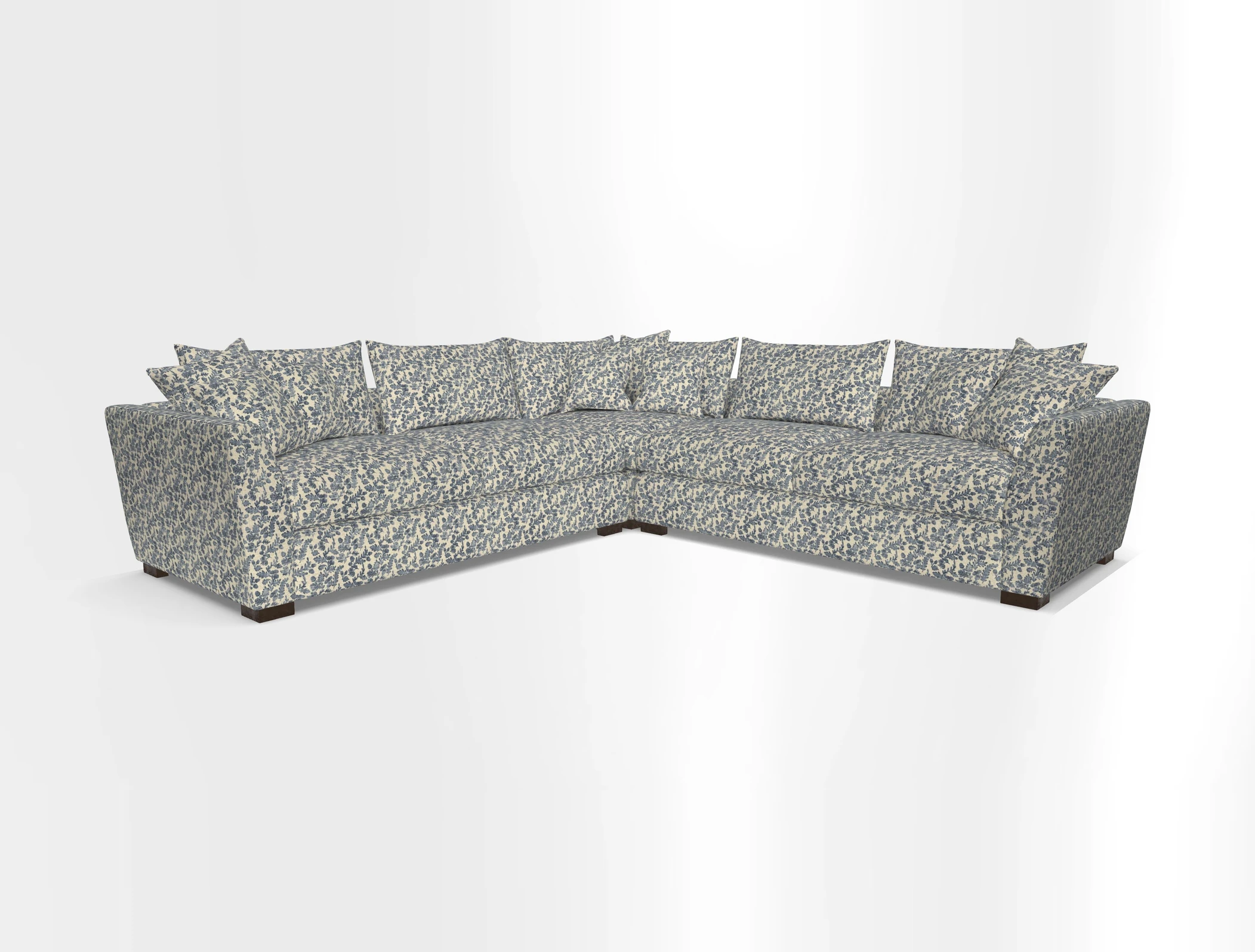 Hambledon Large Corner Group in Plain Two Tone Calico with Scatters in Cloth 22 Weaves