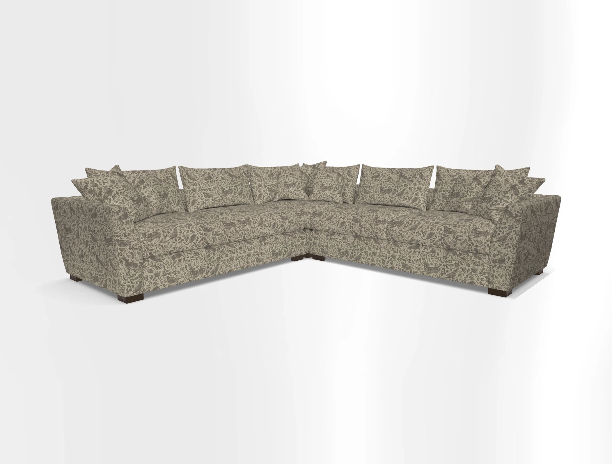 Hambledon Large Corner Group in Plain Two Tone Calico with Scatters in Cloth 22 Weaves