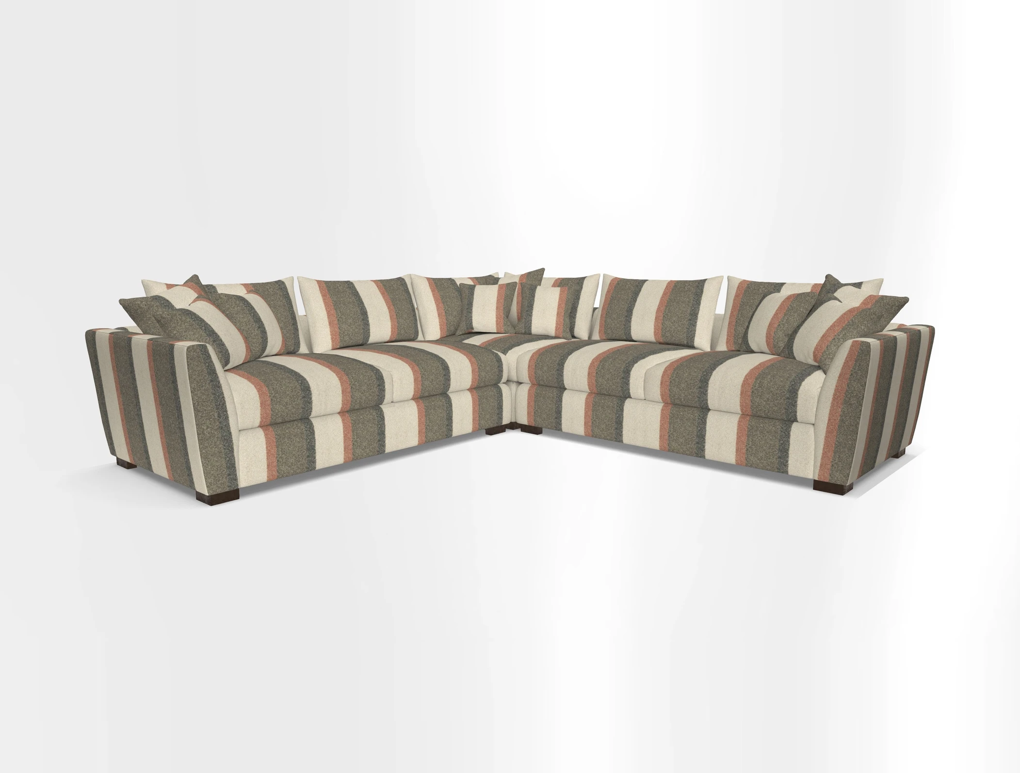 Hambledon Large Corner Group in Plain Two Tone Calico with Scatters in Cloth 22 Weaves