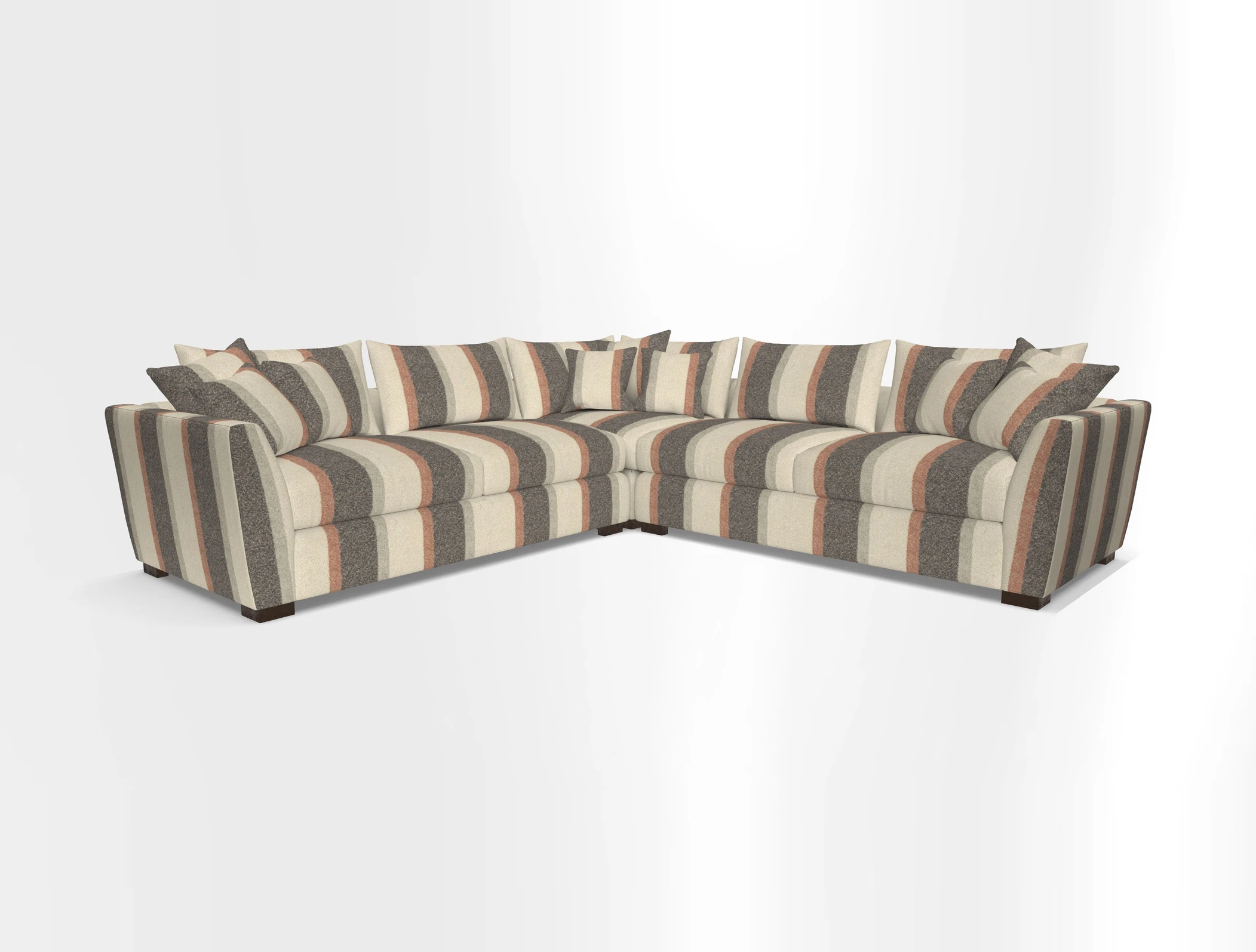 Hambledon Large Corner Group in Plain Two Tone Calico with Scatters in Cloth 22 Weaves