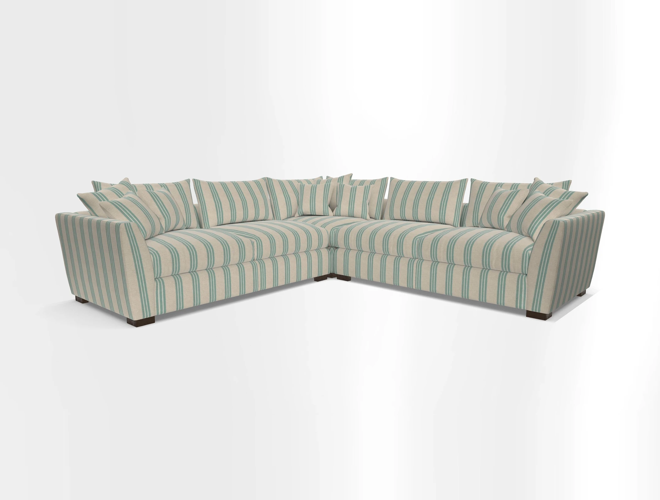 Hambledon Large Corner Group in Plain Two Tone Calico with Scatters in Cloth 22 Weaves