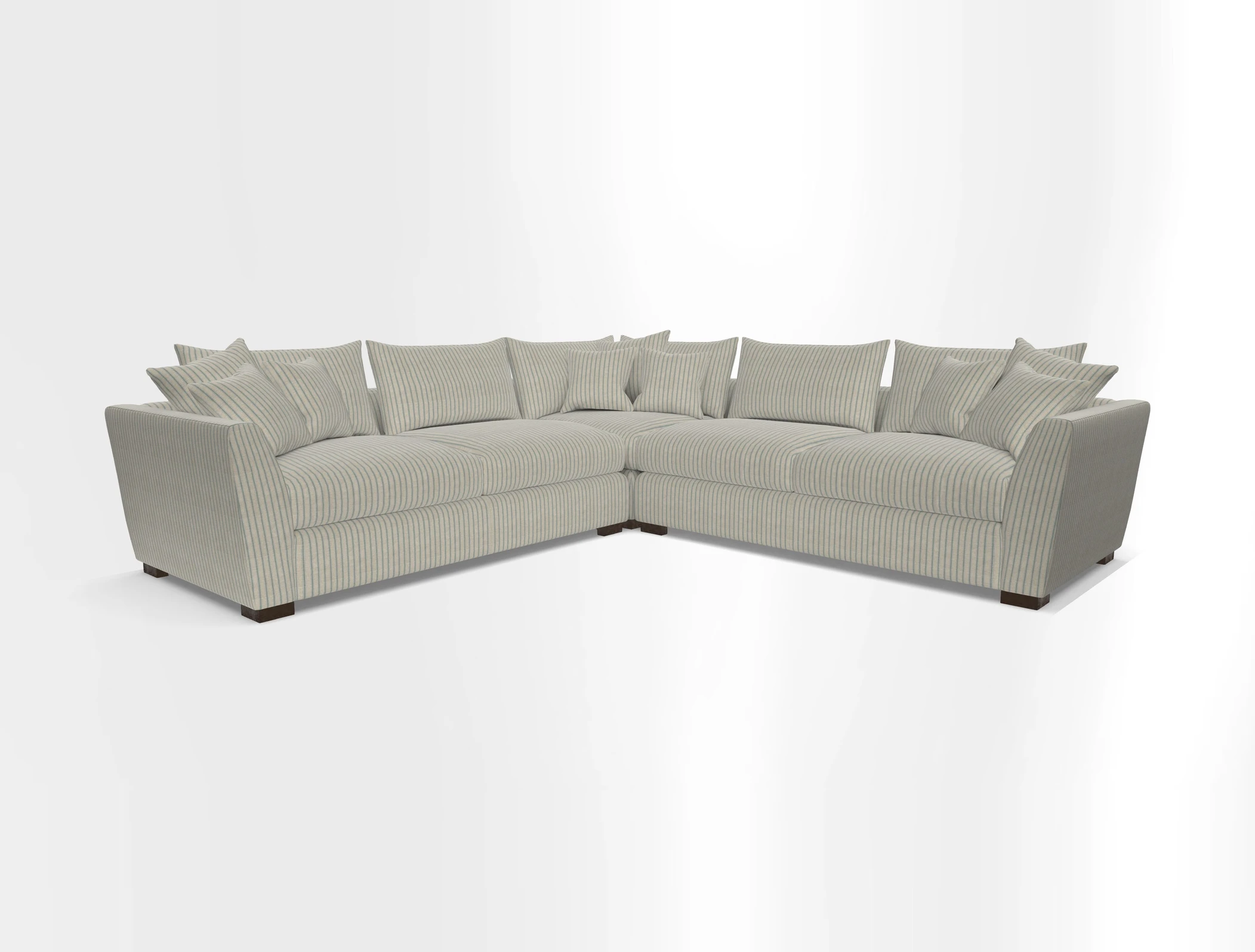 Hambledon Large Corner Group in Plain Two Tone Calico with Scatters in Cloth 22 Weaves