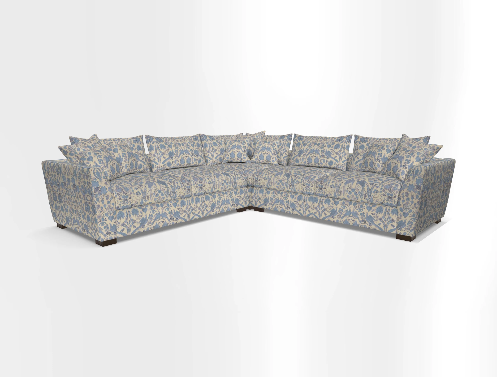Hambledon Large Corner Group in Plain Two Tone Calico with Scatters in Cloth 22 Weaves