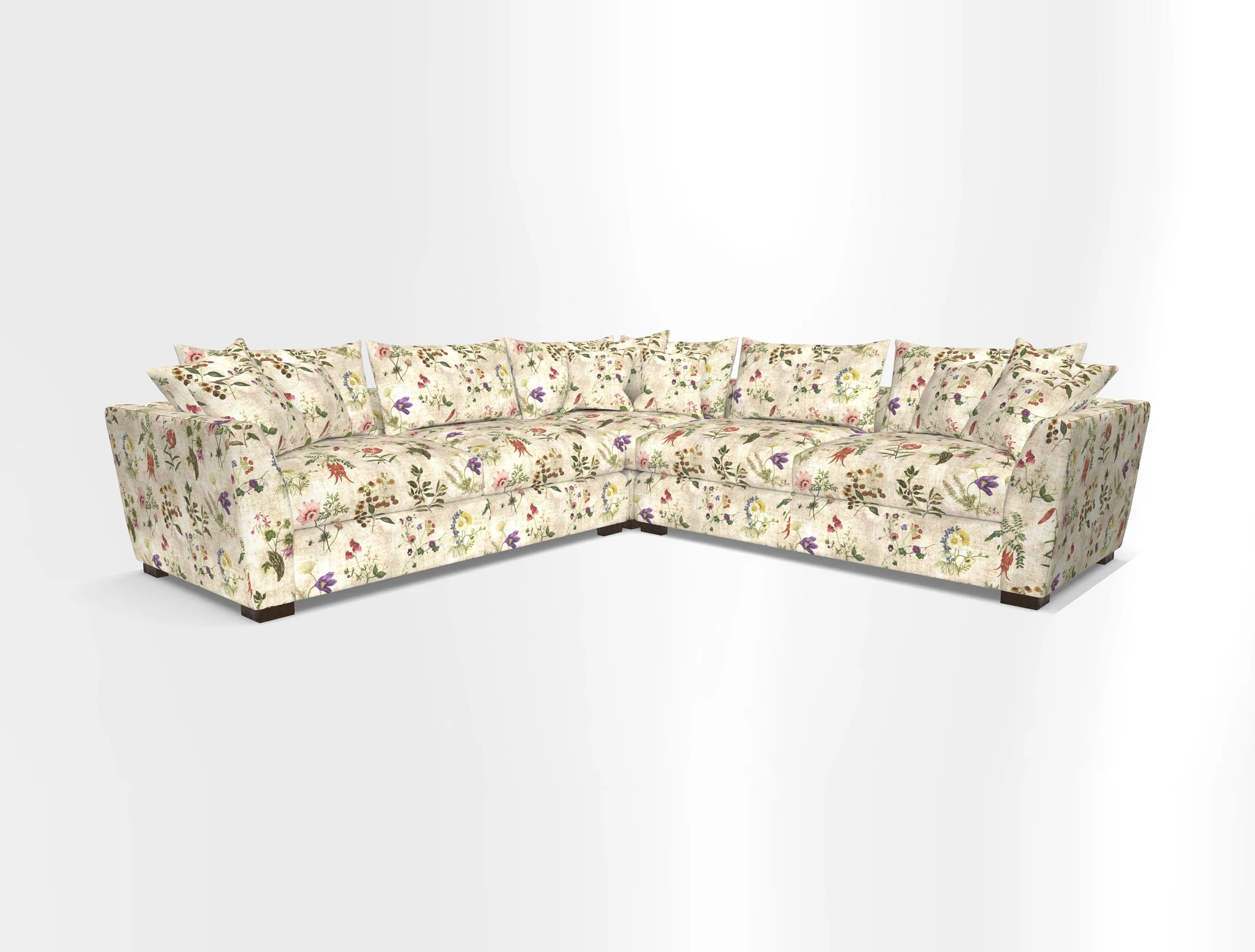 Hambledon Large Corner Group in Plain Two Tone Calico with Scatters in Cloth 22 Weaves
